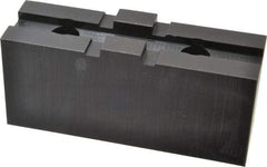 Bison - 12 to 12-1/2" Chuck Capacity, Tongue & Groove Attachment, Square Soft Lathe Chuck Jaw - 1 Jaw, Steel, 2-1/2" Btw Mount Hole Ctrs, 4-11/16" Long x 1-29/64" Wide x 2.165" High, 1/2" Groove - Exact Tool & Supply