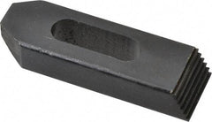 Value Collection - 1/2" Stud, Heat Treated Steel, Plain Strap Clamp - 1-1/2" Travel, 4" OAL x 1-1/4" Wide x 3/4" High, Black Oxide Finish, Tapered Nose - Exact Tool & Supply