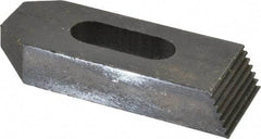 Value Collection - 5/8" Stud, Heat Treated Steel, Plain Strap Clamp - 1.772" Travel, 4" OAL x 1-1/2" Wide x 3/4" High, Black Oxide Finish, Tapered Nose - Exact Tool & Supply