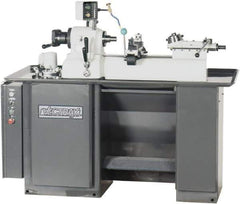 Vectrax - 9" Swing, 36" Between Centers, 220 Volt, Triple Phase Turret Lathe - 1 hp, 4,000 Max RPM, 2-3/16" Bore Diam, 35" Deep x 68" High x 74" Long - Exact Tool & Supply