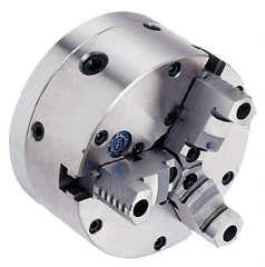 Vectrax - 3 Jaws, 6" Diam, Self Centering Manual Lathe Chuck - Includes Back Plate - Exact Tool & Supply