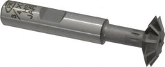 Interstate - 3/4° 3/4" Cut Diam, 3/16" Cut Width, 3/8" Shank, High Speed Steel Double-Angle Cutter - Exact Tool & Supply