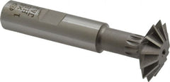 Interstate - 1° 1" Cut Diam, 5/16" Cut Width, 1/2" Shank, High Speed Steel Double-Angle Cutter - Exact Tool & Supply