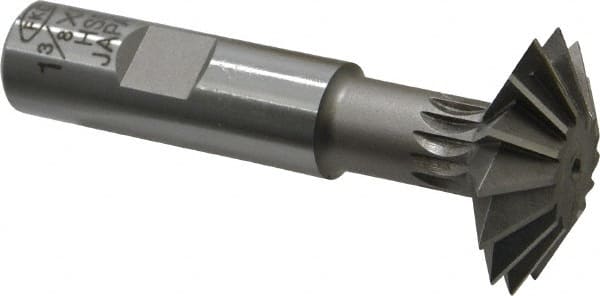 Interstate - 1-3/8° 1-3/8" Cut Diam, 7/16" Cut Width, 5/8" Shank, High Speed Steel Double-Angle Cutter - Exact Tool & Supply