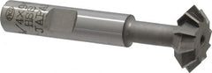 Interstate - 3/4° 3/4" Cut Diam, 1/4" Cut Width, 3/8" Shank, High Speed Steel Double-Angle Cutter - Exact Tool & Supply