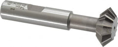 Interstate - 1° 1" Cut Diam, 3/8" Cut Width, 1/2" Shank, High Speed Steel Double-Angle Cutter - Exact Tool & Supply