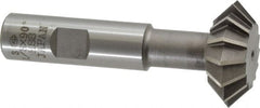 Interstate - 1-3/8° 1-3/8" Cut Diam, 1/2" Cut Width, 5/8" Shank, High Speed Steel Double-Angle Cutter - Exact Tool & Supply
