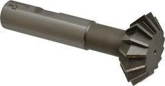 Interstate - 1-1/2° 1-1/2" Cut Diam, 9/16" Cut Width, 5/8" Shank, High Speed Steel Double-Angle Cutter - Exact Tool & Supply