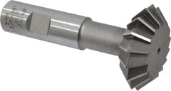 Interstate - 1-7/8° 1-7/8" Cut Diam, 5/8" Cut Width, 3/4" Shank, High Speed Steel Double-Angle Cutter - Exact Tool & Supply