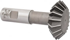 Interstate - 2-1/4° 2-1/4" Cut Diam, 3/4" Cut Width, 7/8" Shank, High Speed Steel Double-Angle Cutter - Exact Tool & Supply