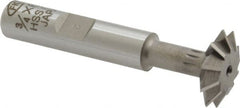 Interstate - 3/4° 3/4" Cut Diam, 3/16" Cut Width, 3/8" Shank, Cobalt Double-Angle Cutter - Exact Tool & Supply