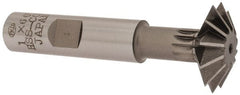 Interstate - 1° 1" Cut Diam, 5/16" Cut Width, 1/2" Shank, Cobalt Double-Angle Cutter - Exact Tool & Supply
