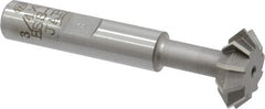 Interstate - 3/4° 3/4" Cut Diam, 1/4" Cut Width, 3/8" Shank, Cobalt Double-Angle Cutter - Exact Tool & Supply