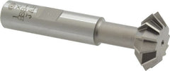 Interstate - 1° 1" Cut Diam, 3/8" Cut Width, 1/2" Shank, Cobalt Double-Angle Cutter - Exact Tool & Supply