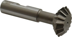 Interstate - 1-3/8° 1-3/8" Cut Diam, 1/2" Cut Width, 5/8" Shank, Cobalt Double-Angle Cutter - Exact Tool & Supply