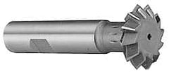 Interstate - 2-1/4° 2-1/4" Cut Diam, 3/4" Cut Width, 7/8" Shank, Cobalt Double-Angle Cutter - Exact Tool & Supply