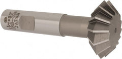 Interstate - 1-1/2° 1-1/2" Cut Diam, 9/16" Cut Width, 5/8" Shank, Cobalt Double-Angle Cutter - Exact Tool & Supply