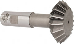 Interstate - 2-1/4° 2-1/4" Cut Diam, 3/4" Cut Width, 7/8" Shank, Cobalt Double-Angle Cutter - Exact Tool & Supply