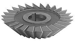 Value Collection - 4" Diam x 1" Width of Cut, 45° Included Angle, Arbor Connection, High Speed Steel Single Angle Cutter - Right Hand Cut, Oxide Finish - Exact Tool & Supply