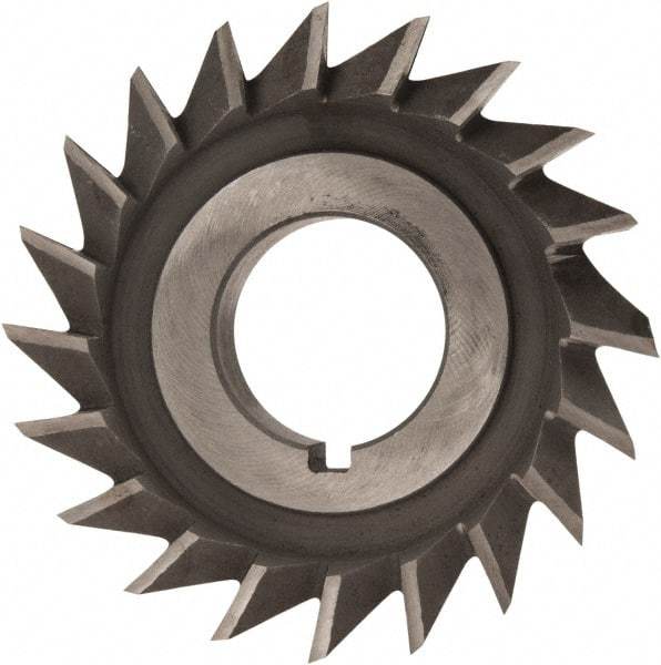 Value Collection - 2-1/2" Diam x 1/2" Width of Cut, 45° Included Angle, Arbor Connection, High Speed Steel Single Angle Cutter - Right Hand Cut, Oxide Finish - Exact Tool & Supply