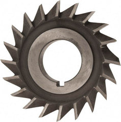 Value Collection - 2-1/2" Diam x 1/2" Width of Cut, 45° Included Angle, Arbor Connection, High Speed Steel Single Angle Cutter - Right Hand Cut, Oxide Finish - Exact Tool & Supply