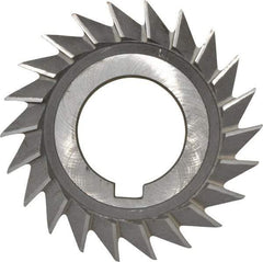 Value Collection - 3" Diam x 1/2" Width of Cut, 45° Included Angle, Arbor Connection, High Speed Steel Single Angle Cutter - Right Hand Cut, Oxide Finish - Exact Tool & Supply