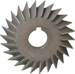 Value Collection - 4" Diam x 3/4" Width of Cut, 45° Included Angle, Arbor Connection, High Speed Steel Single Angle Cutter - Right Hand Cut, Oxide Finish - Exact Tool & Supply