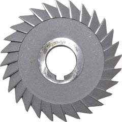 Interstate - 5" Diam x 3/4" Width of Cut, 45° Included Angle, Arbor Connection, High Speed Steel Single Angle Cutter - Right Hand Cut, Oxide Finish - Exact Tool & Supply