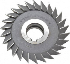 Value Collection - 5" Diam x 1" Width of Cut, 45° Included Angle, Arbor Connection, High Speed Steel Single Angle Cutter - Right Hand Cut, Oxide Finish - Exact Tool & Supply