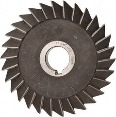 Value Collection - 6" Diam x 1" Width of Cut, 45° Included Angle, Arbor Connection, High Speed Steel Single Angle Cutter - Right Hand Cut, Oxide Finish - Exact Tool & Supply