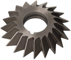 Value Collection - 5" Diam x 1" Width of Cut, 60° Included Angle, Arbor Connection, High Speed Steel Single Angle Cutter - Left Hand Cut, Uncoated - Exact Tool & Supply