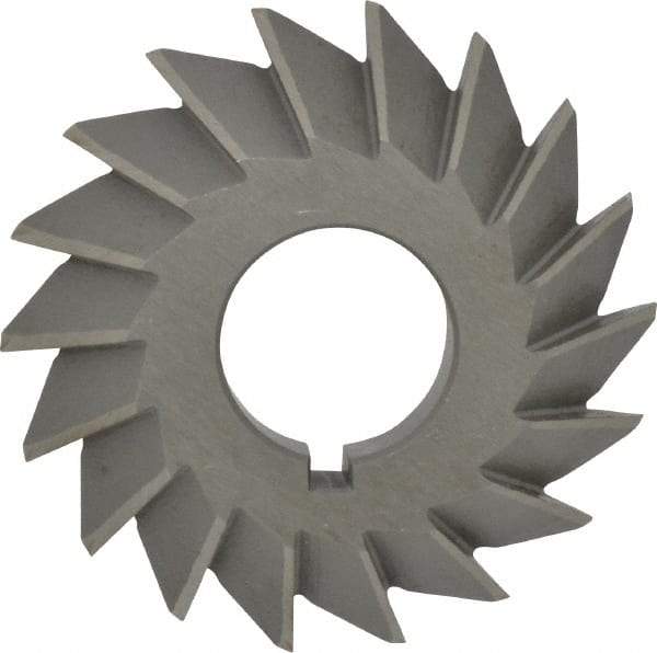 Value Collection - 2-1/2" Diam x 1/2" Width of Cut, 45° Included Angle, Arbor Connection, High Speed Steel Single Angle Cutter - Left Hand Cut, Oxide Finish - Exact Tool & Supply