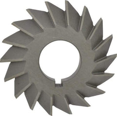 Value Collection - 2-1/2" Diam x 1/2" Width of Cut, 45° Included Angle, Arbor Connection, High Speed Steel Single Angle Cutter - Left Hand Cut, Oxide Finish - Exact Tool & Supply