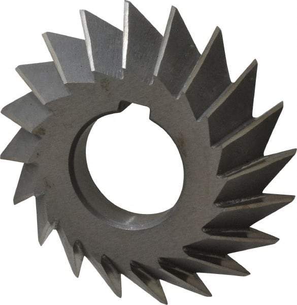 Value Collection - 2-3/4" Diam x 1/2" Width of Cut, 45° Included Angle, Arbor Connection, High Speed Steel Single Angle Cutter - Left Hand Cut, Oxide Finish - Exact Tool & Supply