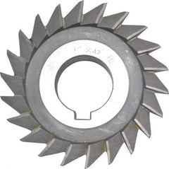 Value Collection - 3" Diam x 5/8" Width of Cut, 45° Included Angle, Arbor Connection, High Speed Steel Single Angle Cutter - Left Hand Cut, Oxide Finish - Exact Tool & Supply