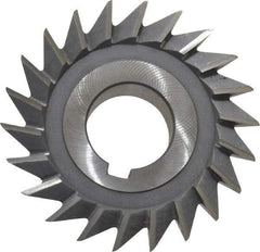 Value Collection - 3" Diam x 3/4" Width of Cut, 45° Included Angle, Arbor Connection, High Speed Steel Single Angle Cutter - Left Hand Cut, Oxide Finish - Exact Tool & Supply