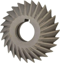 Value Collection - 4" Diam x 1" Width of Cut, 45° Included Angle, Arbor Connection, High Speed Steel Single Angle Cutter - Left Hand Cut, Oxide Finish - Exact Tool & Supply