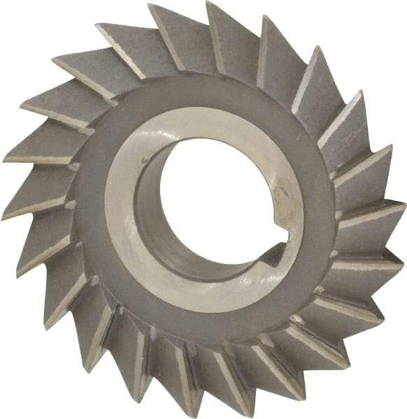 Value Collection - 3" Diam x 5/8" Width of Cut, 60° Included Angle, Arbor Connection, High Speed Steel Single Angle Cutter - Right Hand Cut, Oxide Finish - Exact Tool & Supply