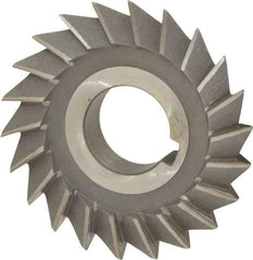 Value Collection - 3" Diam x 5/8" Width of Cut, 60° Included Angle, Arbor Connection, High Speed Steel Single Angle Cutter - Right Hand Cut, Oxide Finish - Exact Tool & Supply