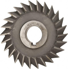 Value Collection - 4" Diam x 3/4" Width of Cut, 60° Included Angle, Arbor Connection, High Speed Steel Single Angle Cutter - Right Hand Cut, Oxide Finish - Exact Tool & Supply