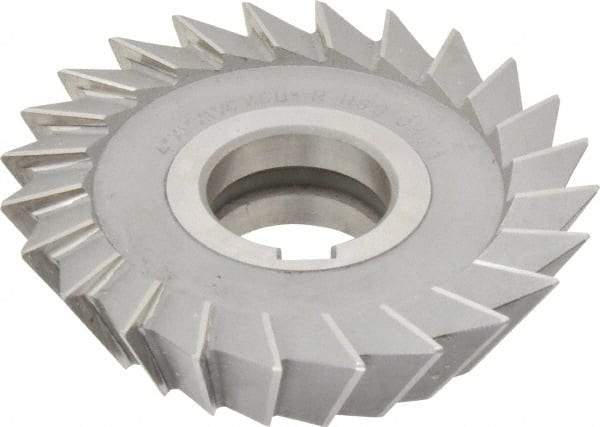 Value Collection - 4" Diam x 1" Width of Cut, 60° Included Angle, Arbor Connection, High Speed Steel Single Angle Cutter - Right Hand Cut, Oxide Finish - Exact Tool & Supply