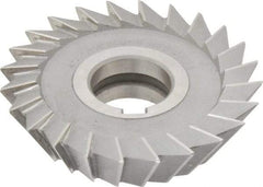 Value Collection - 4" Diam x 1" Width of Cut, 60° Included Angle, Arbor Connection, High Speed Steel Single Angle Cutter - Right Hand Cut, Oxide Finish - Exact Tool & Supply