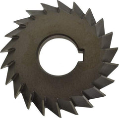 Value Collection - 3" Diam x 5/8" Width of Cut, 60° Included Angle, Arbor Connection, High Speed Steel Single Angle Cutter - Left Hand Cut, Uncoated - Exact Tool & Supply