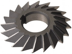Made in USA - 5° 5" Cut Diam, 1" Cut Width, 1-1/4" Arbor, High Speed Steel Double-Angle Cutter - Exact Tool & Supply