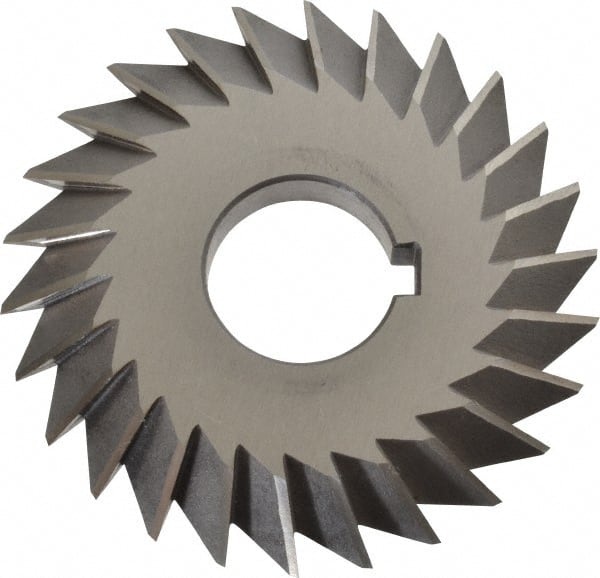 Value Collection - 4° 4" Cut Diam, 1/2" Cut Width, 1-1/4" Arbor, High Speed Steel Double-Angle Cutter - Exact Tool & Supply
