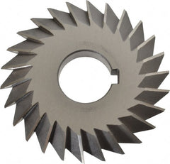 Value Collection - 4° 4" Cut Diam, 1/2" Cut Width, 1-1/4" Arbor, High Speed Steel Double-Angle Cutter - Exact Tool & Supply
