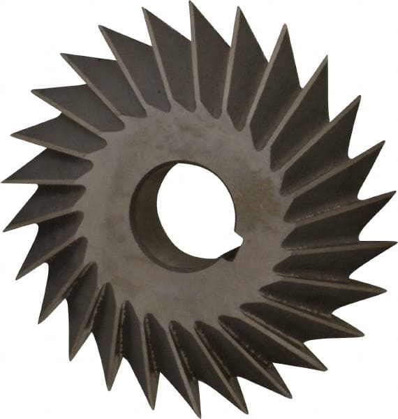 Value Collection - 4° 4" Cut Diam, 3/4" Cut Width, 1" Arbor, High Speed Steel Double-Angle Cutter - Exact Tool & Supply