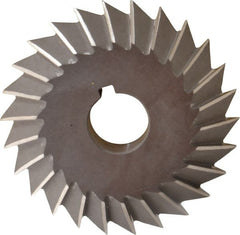 Value Collection - 4° 4" Cut Diam, 3/4" Cut Width, 1" Arbor, High Speed Steel Double-Angle Cutter - Exact Tool & Supply