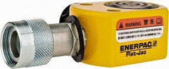 Enerpac - 10 Ton, 0.44" Stroke, 0.98 Cu In Oil Capacity, Portable Hydraulic Flat Body Cylinder - 2.24 Sq In Effective Area, 1.69" Lowered Ht., 2.13" Max Ht., 1.69" Cyl Bore Diam, 1.5" Plunger Rod Diam, 10,000 Max psi - Exact Tool & Supply
