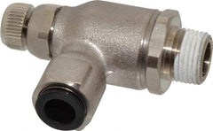Legris - 3/8" Tube OD x 3/8" NPT Metal Flow Control Regulator - 0 to 145 psi & Treated Brass Material - Exact Tool & Supply